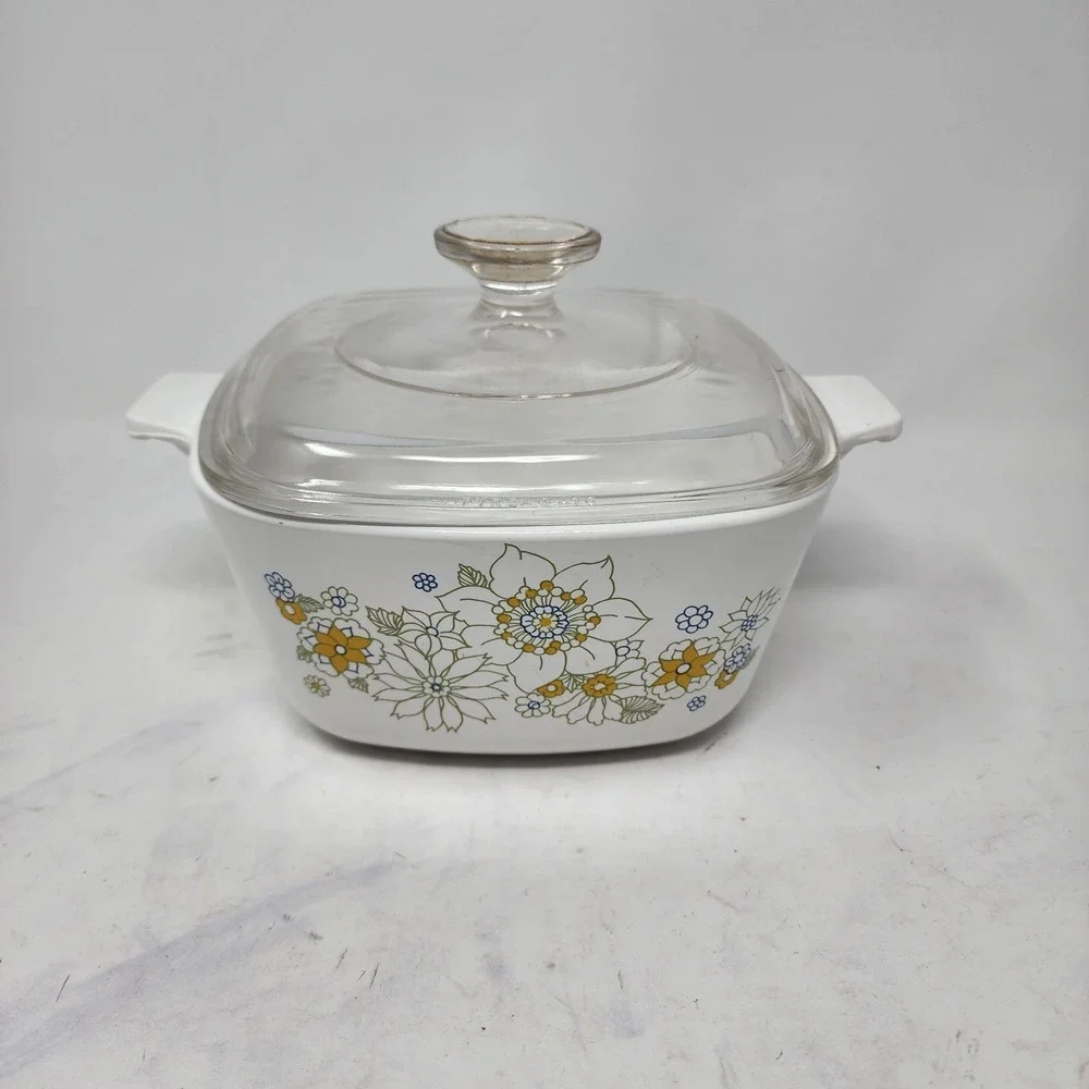 Vintage CorningWare‎ Floral Bouquet Casserole Dish 1 3/4 QT P-1 3/4-B With Lid